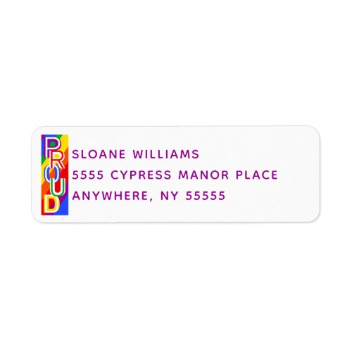 Rainbow Pride Return Address Label