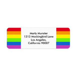 RAINBOW pride return address label, Gay Pride LGBT Label