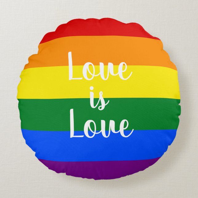 Rainbow pride - round pillow (Front)