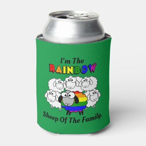 Rainbow Pride Sheep Can Cooler