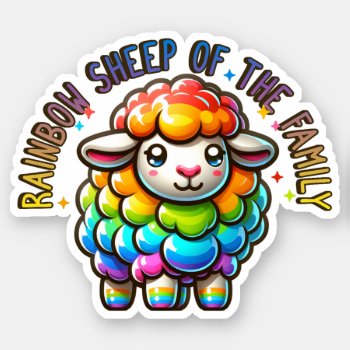 Rainbow Pride Sheep Of The Family Sticker by HolidayBug at Zazzle