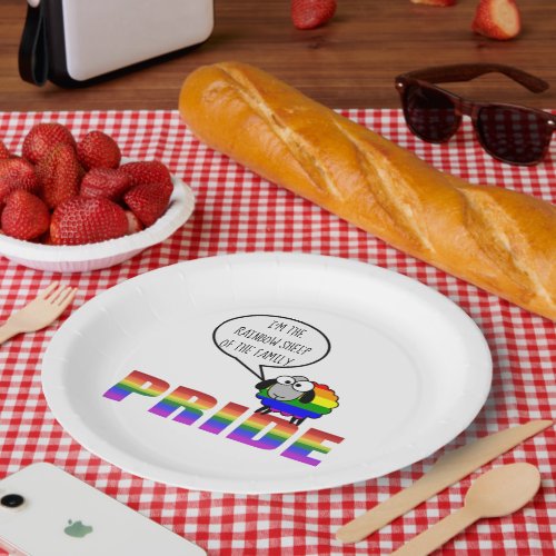 Rainbow Pride Sheep Paper Plate