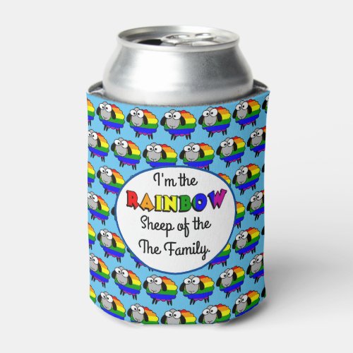 Rainbow Pride Sheep Pattern Can Cooler