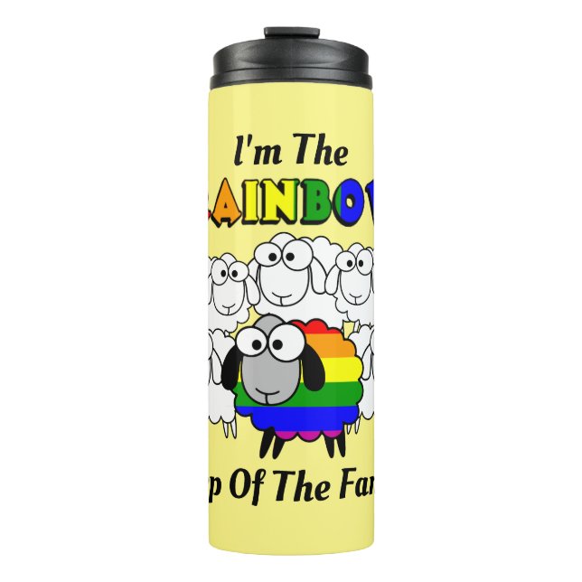 Rainbow Pride Sheep Thermal Tumbler (Front)