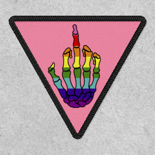 Rainbow Pride Skeleton Hand Patch