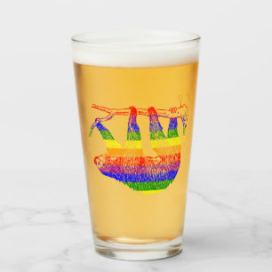 Rainbow Pride Sloth Drinking Glass