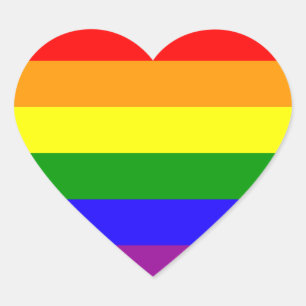 Rainbow Pride stickers - heart