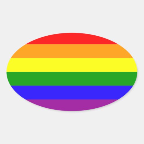 Rainbow Pride stickers _ oval