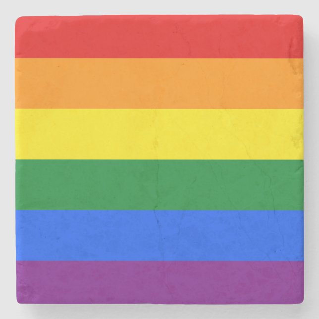 Rainbow Pride Stone Coaster (Front)