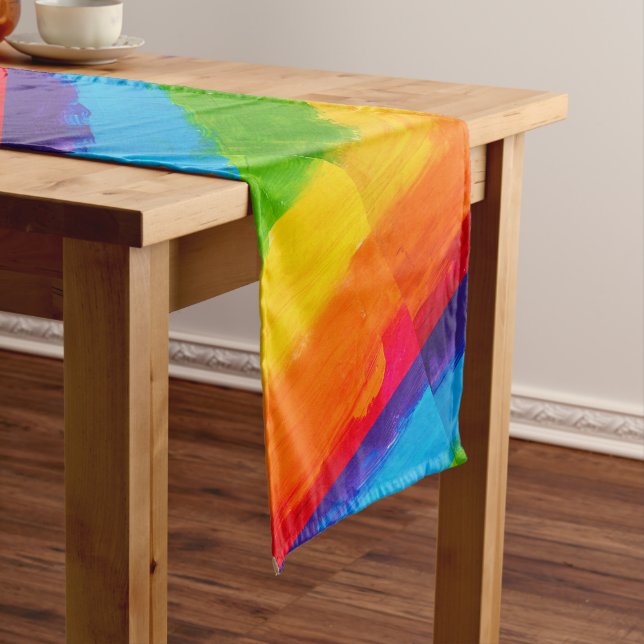 Rainbow Pride Table Runner | LGBT Home Decor  (In Situ)