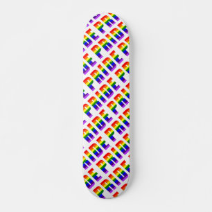 Rainbow Pride Text Art Skateboard Deck