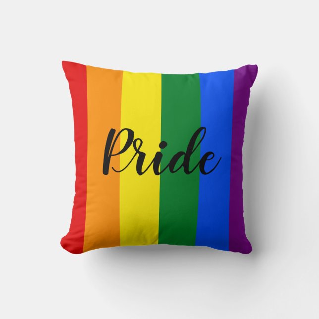 Rainbow Pride Throw Pillow (Front)