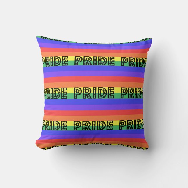Rainbow Pride Throw Pillow (Front)