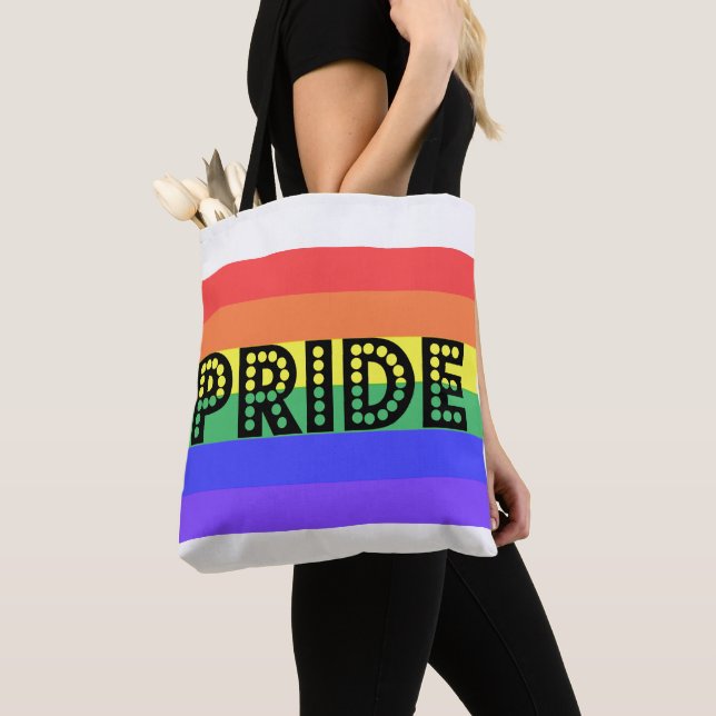 Rainbow Pride Tote Bag (Close Up)