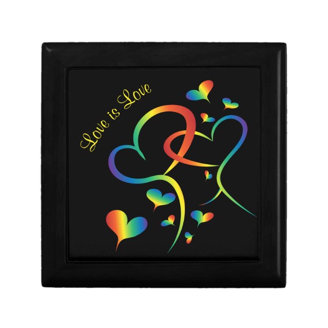 Rainbow Pride Valentine Magnetic Wooden Gift Box (Front)
