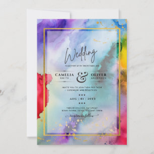 RAINBOW PRIDE WEDDING INVITATION Ink LeahG