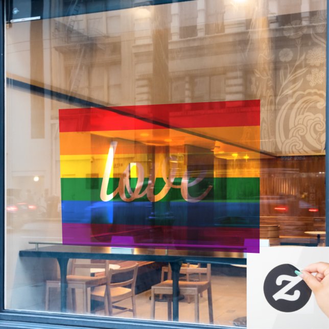 Rainbow Pride Window Cling (Cafe Window)