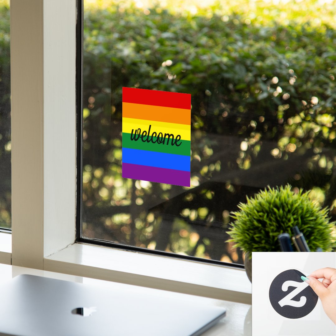 Rainbow Pride Window Cling Zazzle