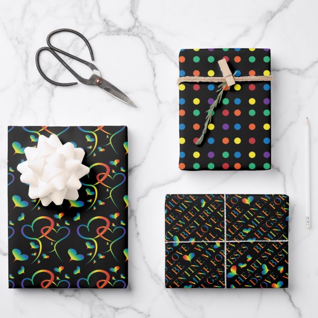 Rainbow Pride Wrapping Paper Sheets (Front)