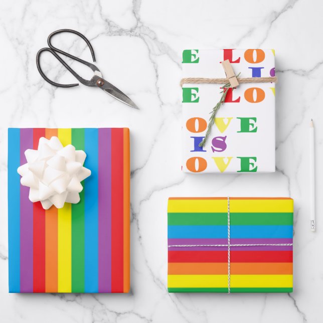 "Rainbow Pride"  Wrapping Paper Sheets (Front)