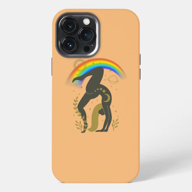 Rainbow Pride Yoga  Iphone Case (Back)