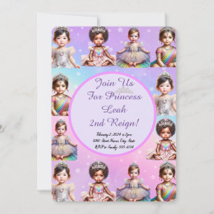 Rainbow Princess Birthday Invitation