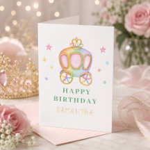 Rainbow Princess Carriage Birthday Wishes