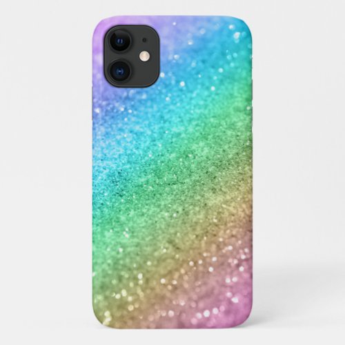 Rainbow Princess Glitter 1 shiny iPhone 11 Case