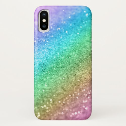 Rainbow Princess Glitter 1 shiny iPhone X Case