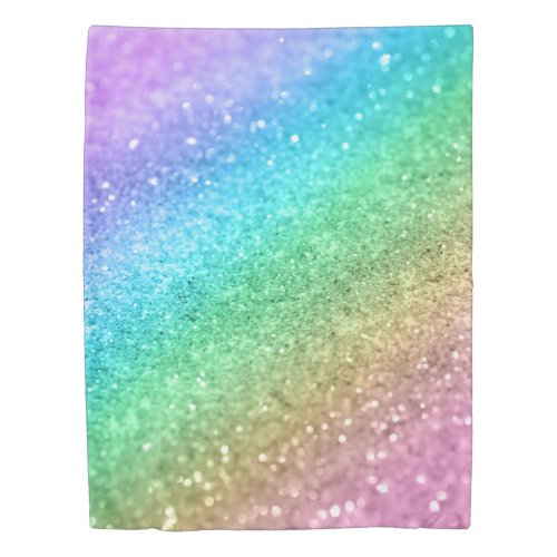 Rainbow Princess Glitter 1 shiny Duvet Cover