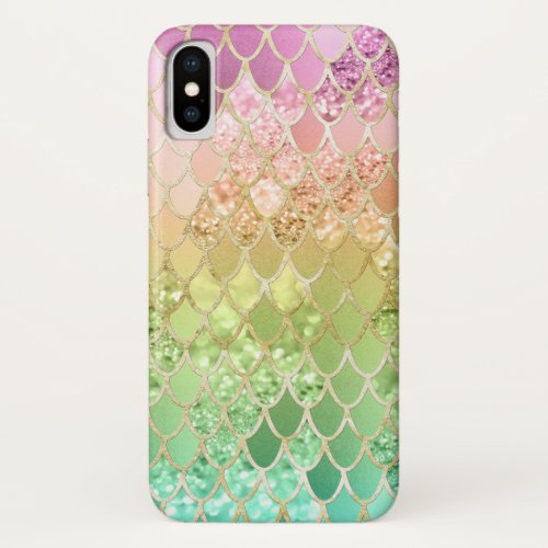 Rainbow Princess Glitter Scales 1 iPhone X Case