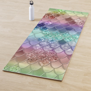 Rainbow Princess Mermaid Scales #3 Yoga Mat