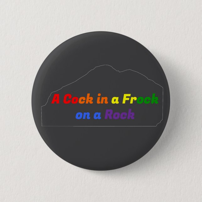 Rainbow Priscilla Rock Frock Button (Front)