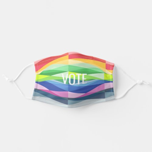 Rainbow Prism Abstract Geometric Design _ VOTE Adult Cloth Face Mask