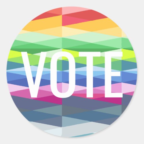 Rainbow Prism Abstract Geometric Design _ VOTE Classic Round Sticker