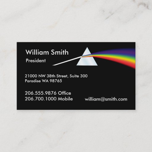 Customizable Rainbow Prism Business Card