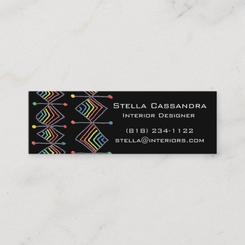 Rainbow prism diamonds creative geometric black mini business card