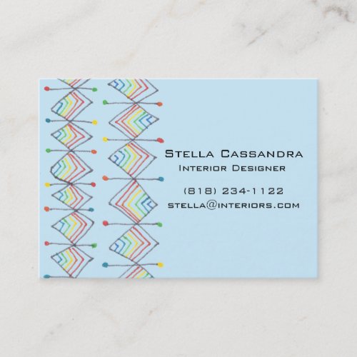 Rainbow prism diamonds creative geometric blue business card