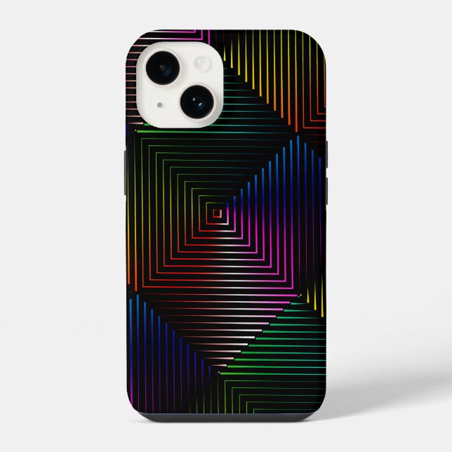 Rainbow Prism On Black Iphone Case (Back)