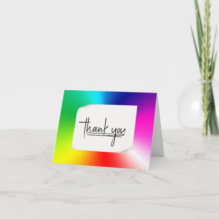 Rainbow Prism Thank You Card | Zazzle