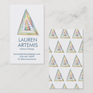 Rainbow Prism Triangle Unique Modern Professional  Business Card