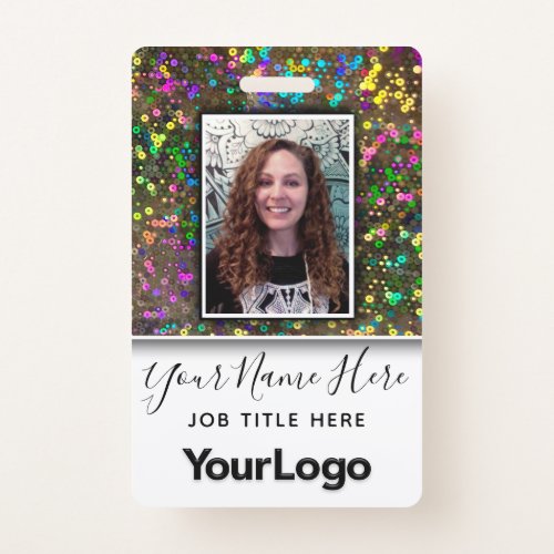 Rainbow Professional Corporate Employee Photo Name Badge