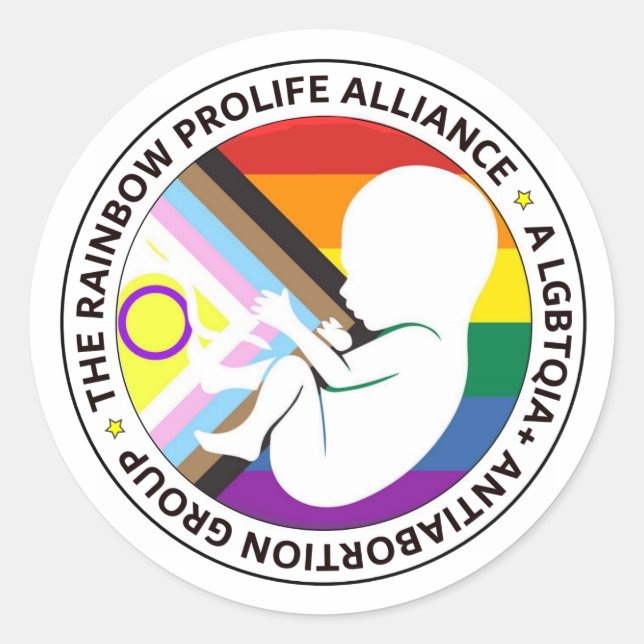 Rainbow ProLife Alliance round sticker (Front)