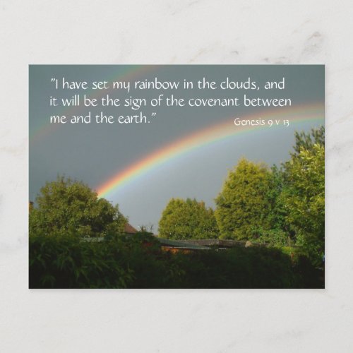 Rainbow Promise Genesis 9 v 13  Postcard