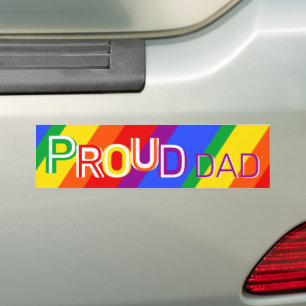 Rainbow Proud Dad Bumper Sticker