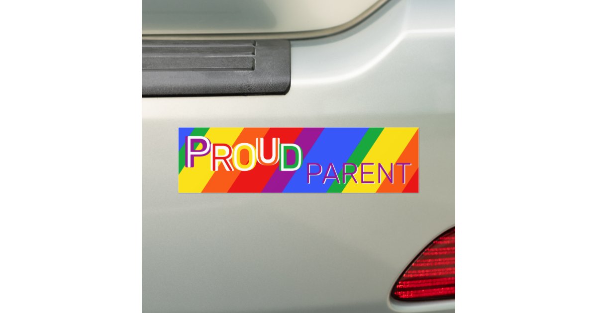 Rainbow Proud Parent Bumper Sticker | Zazzle