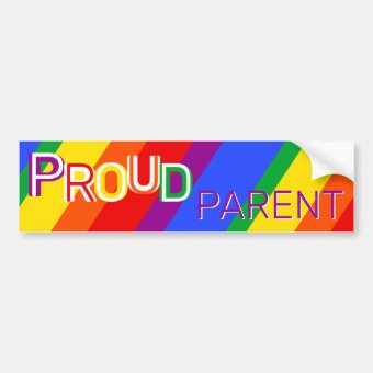 Rainbow Proud Parent Bumper Sticker | Zazzle