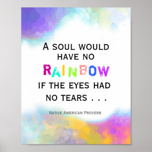 rainbow proverb quote colorful abstract poster