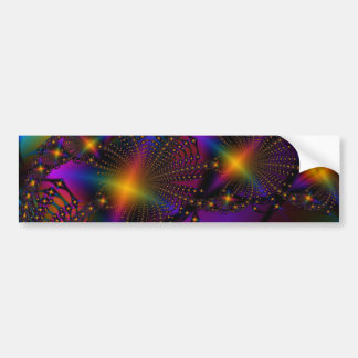 Rainbow Psyched Fractal Bumper Sticker