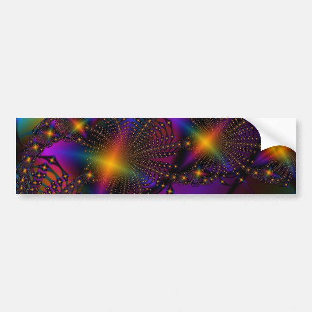 Rainbow Psyched Fractal Bumper Sticker (Front)